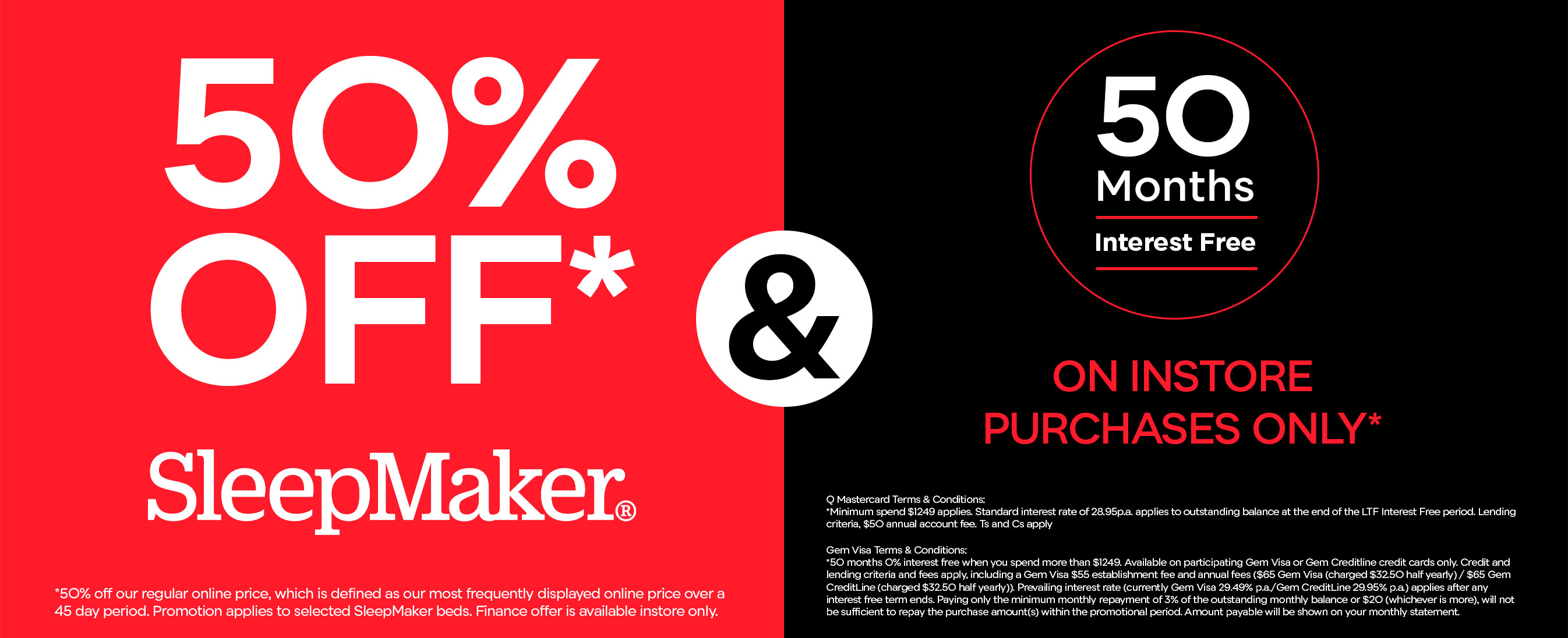 Beds 50% Off 50 Months Interest Free | 100% Home