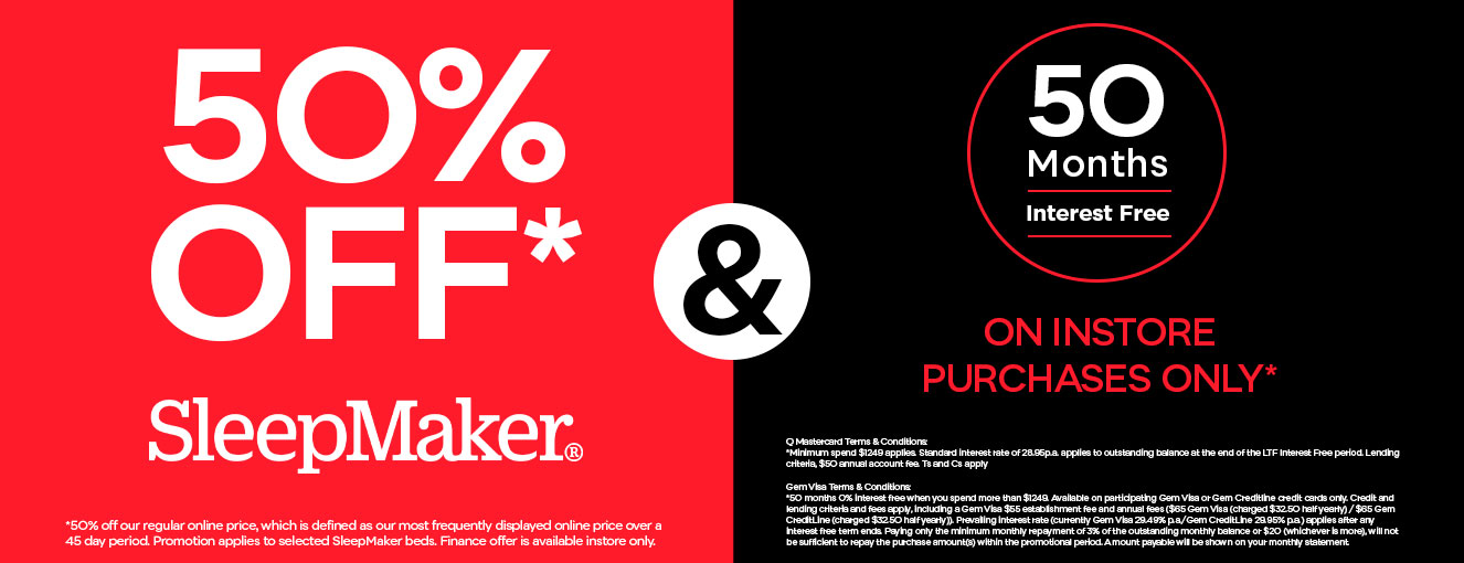 Beds 50% Off 50 Months Interest Free | 100% Home